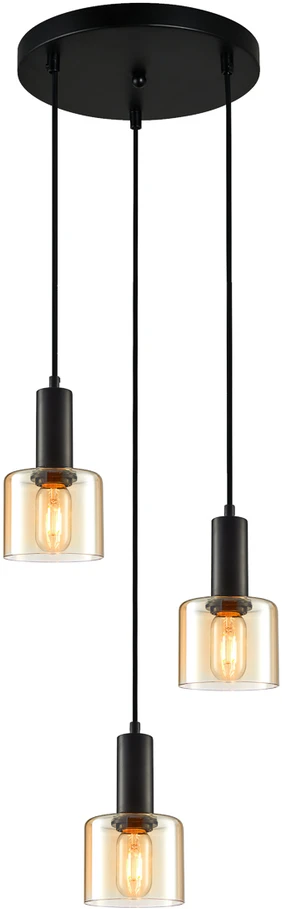 Italux Pakabinamas šviestuvas Santia PND-65342-3A-BK+AMB