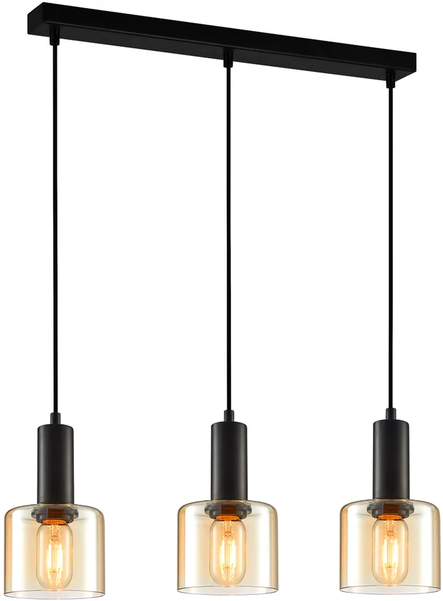 Italux Pakabinamas šviestuvas Santia PND-65342-3-BK+AMB