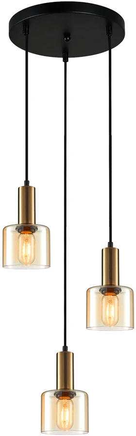 Italux Pakabinamas šviestuvas Santia PND-65342-3A-BRO+AMB
