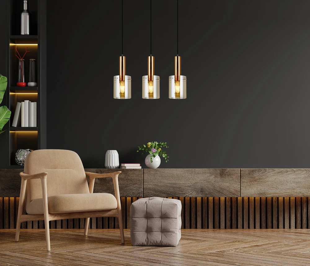 Italux Pakabinamas šviestuvas PND-5581-3-BRO+AMB