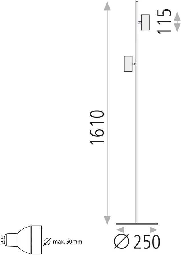 Pastatomas šviestuvas GINA, GU10, baltas, H3874080B