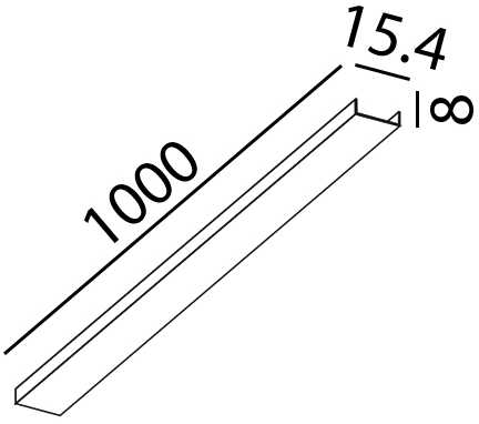 Paviršinio magnetinės sistemos bėgelio MINI_LINE 42 dangtelis, juodas, 1m