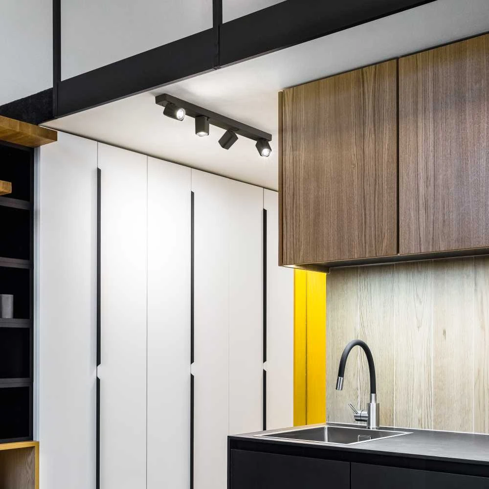 Lubinis šviestuvas Ideal Lux Paviršinis akcentinis šviestuvas RUDY, GU10, juodas, 321523