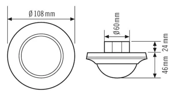 ESYLUX Įleidžiamas būvio daviklis PD-C 360i/24, IP54, apvalus, baltas