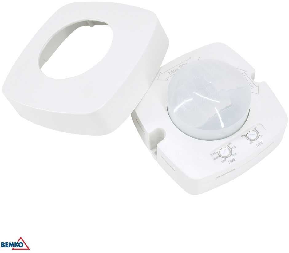 Bemko Paviršinis judesio daviklis, baltas, IP20, max 2000W, 360°, 4x20m