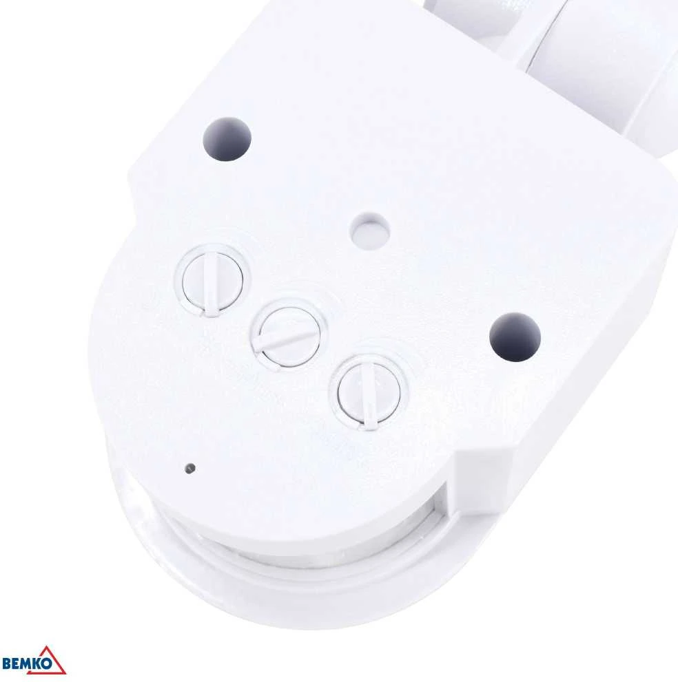 Bemko Paviršinis judesio daviklis, baltas, IP44, max 1200W, 180°, 5-12m