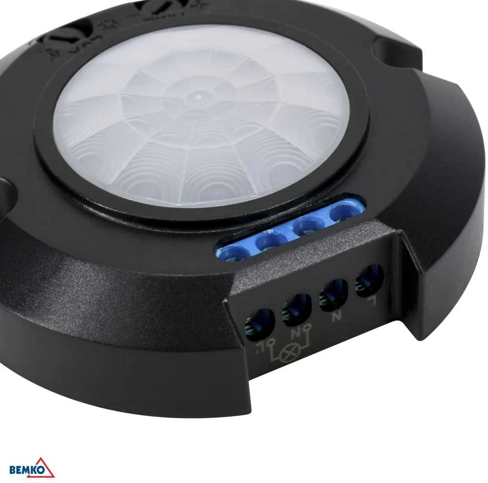 Bemko Paviršinis judesio daviklis, juodas, IP20, max 400W, 360°, max 8m
