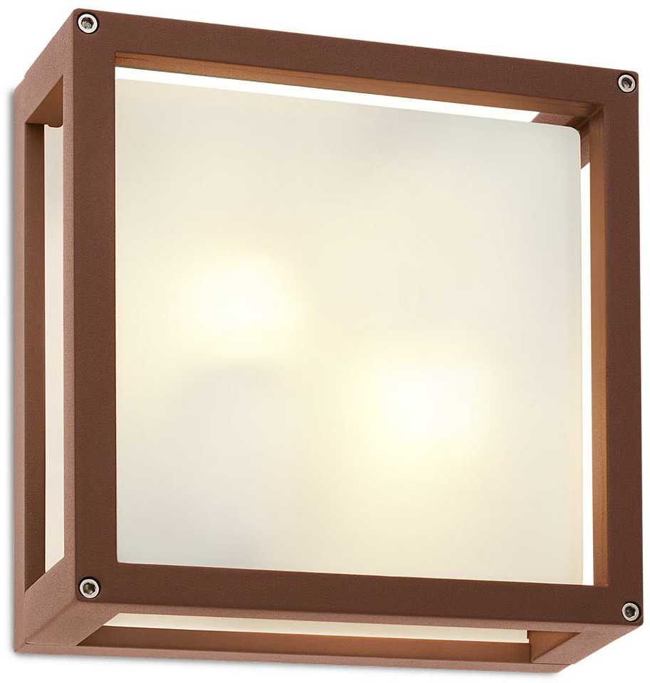 Paviršinis lauko šviestuvas BRICK GLASS, E27, rūdžių sp., IP54, 9893