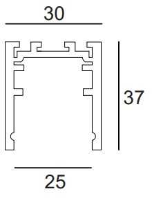 Paviršinis magnetinės sistemos IN_LINE SHORT S bėgelis, 48V, juodas, 3m