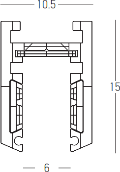 Paviršinis magnetinės sistemos ZAMBELIS MAGNETIC 6MM bėgelis, 24V, žalvario sp., 2m, 25231