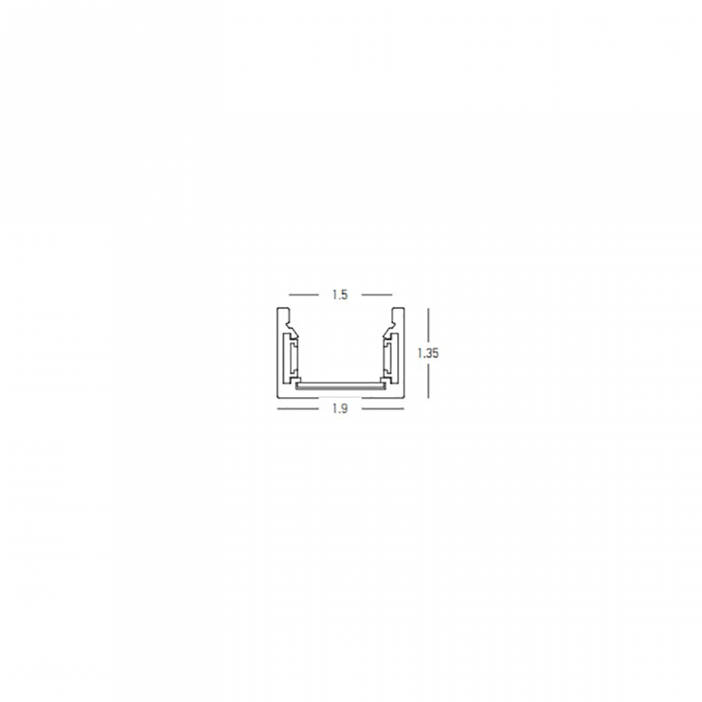 Paviršinis magnetinės sistemos ZAMBELIS MAGNETIC ULTRA SLIM bėgelis, 48V, juodas, 3m, 23120
