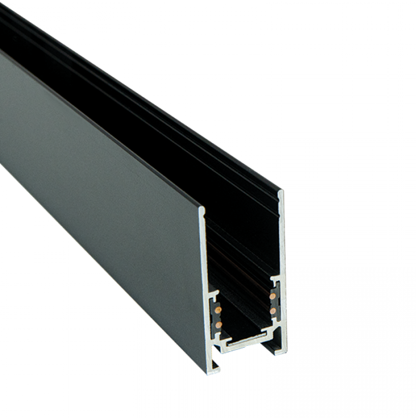 Paviršinis/pakabinamas magnetinės sistemos ZAMBELIS MAGNETIC bėgelis, 48V, juodas, 1m, 22273B-1