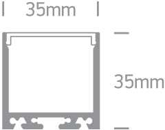 Paviršinis profilis su baltu difuzoriumi, 2m, 7912/B. Komplektuojama su 2 poromis užbaigimų. Tinkama LED juostoms 25 mm.
