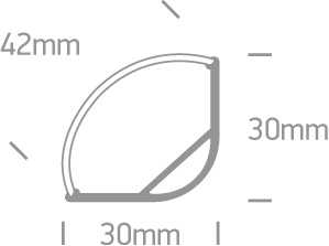 Paviršinis profilis su difuzoriumi, 2m, 7908/AL, su 2 poromis užbaigimų ir jungtimi. Skirtas LED juostoms 16 mm