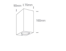 Paviršinis šviestuvas, 2xGU10, juodas, IP65, 67142K/B
