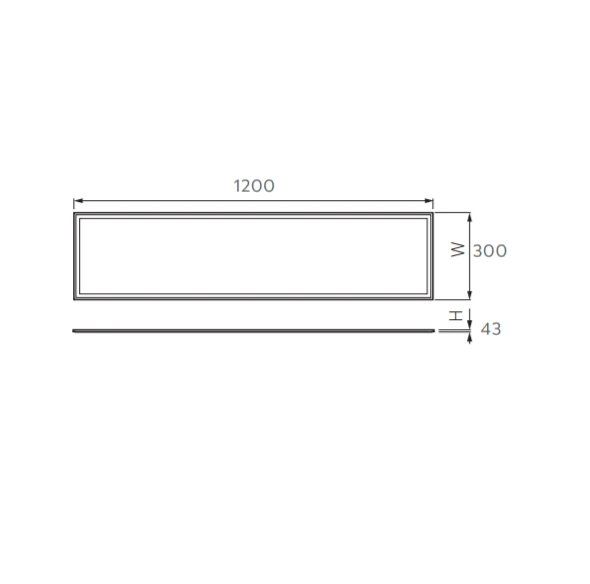 Rėmelis LED panelei 120x30cm, paviršinio montavimo, baltas