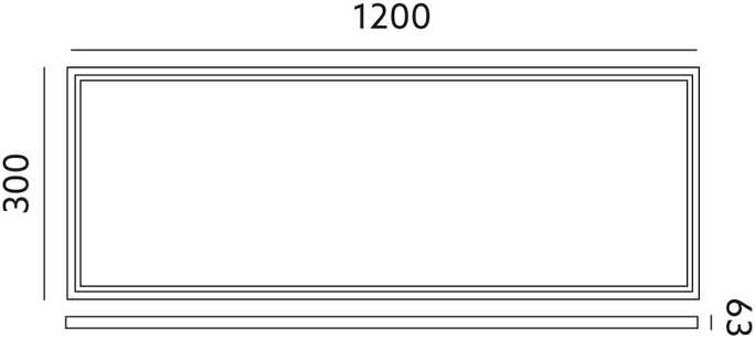 Rėmelis, skirtas LED panelei 30x120cm, baltas