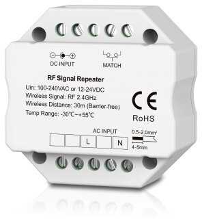 RF signalo kartotuvas, AC100-240V, DC12-24V, RF2,4GHz