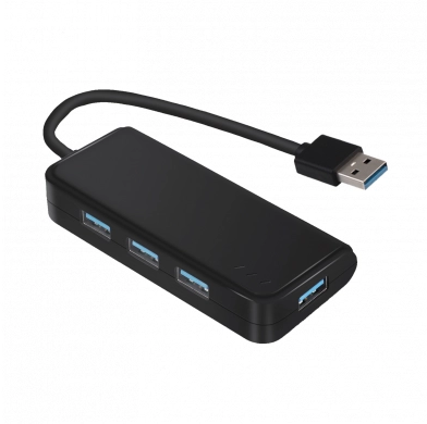 Šakotuvas (HUB), juodas, 4xUSB-A 3.0