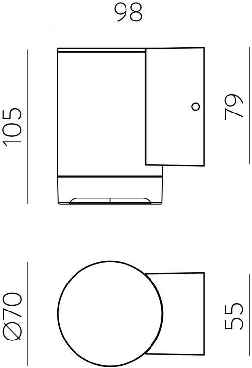 Sieninis fasado šviestuvas ARTIC, GU10, antracito sp., IP65, A2091080GR