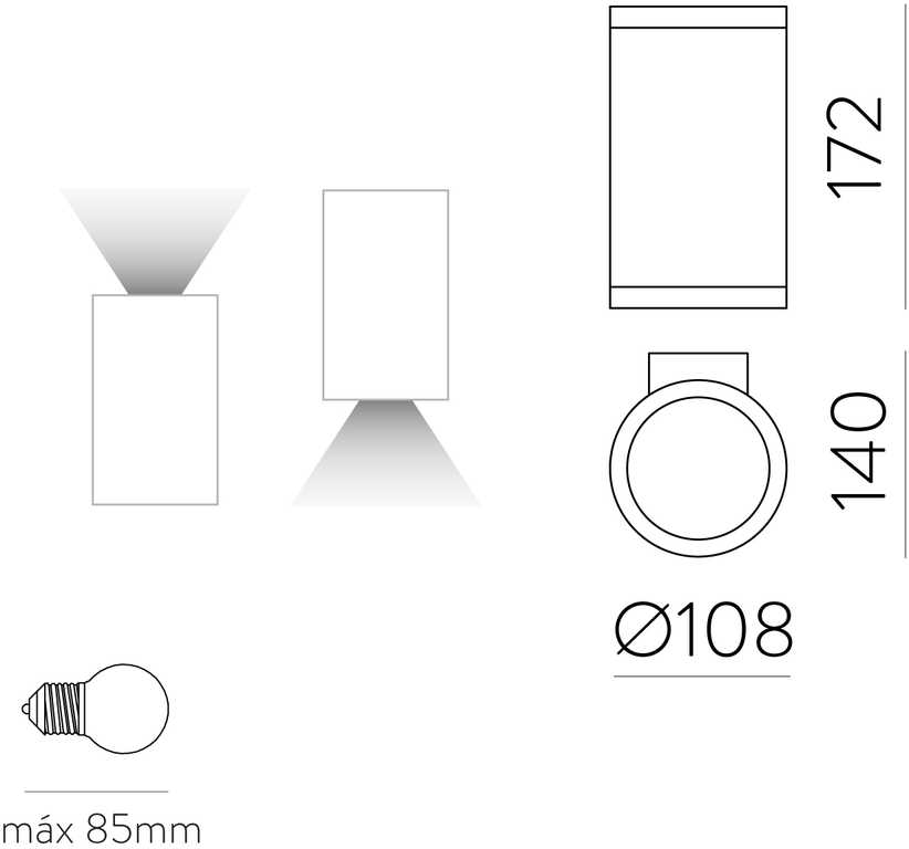 Sieninis šviestuvas Sieninis fasado šviestuvas NORI, E27, antracito sp., IP65, A2044081GR