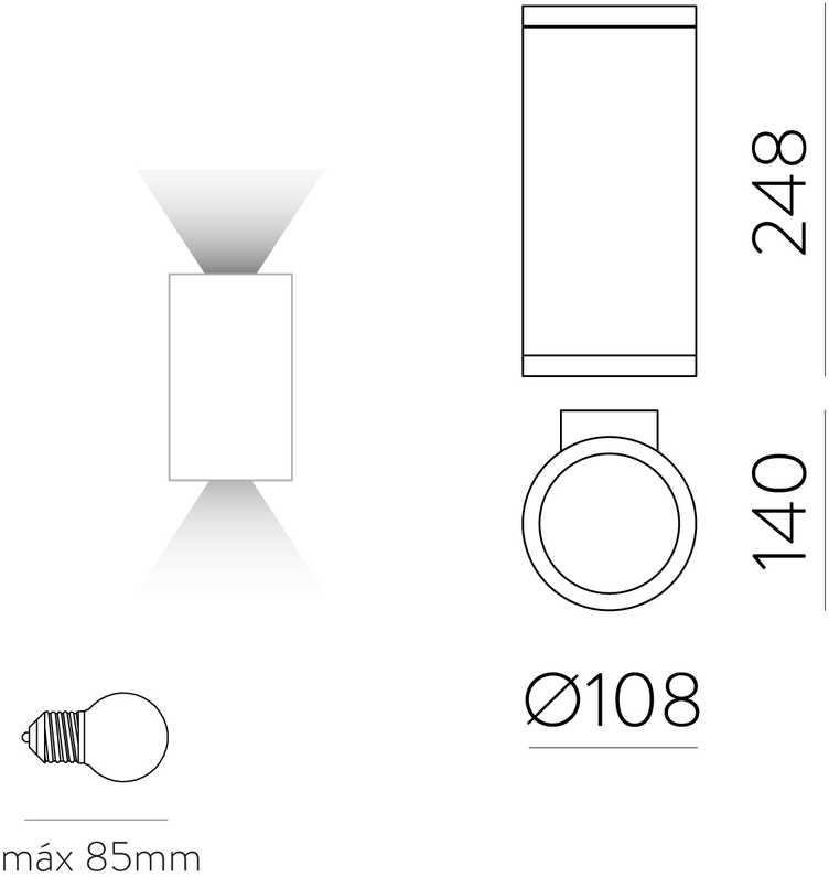 Sieninis fasado šviestuvas NORI, E27, antracito sp., IP65, A2044181GR