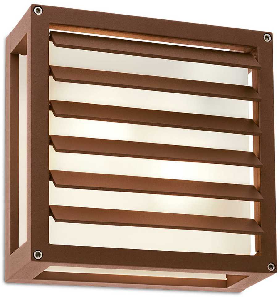 Sieninis lauko šviestuvas BRICK GLASS, E27, rūdžių sp., IP54, 9895