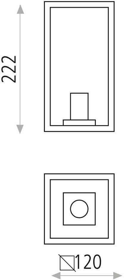 Sieninis šviestuvas Sieninis lauko šviestuvas CUBE, E27, antracito sp., A20391GR