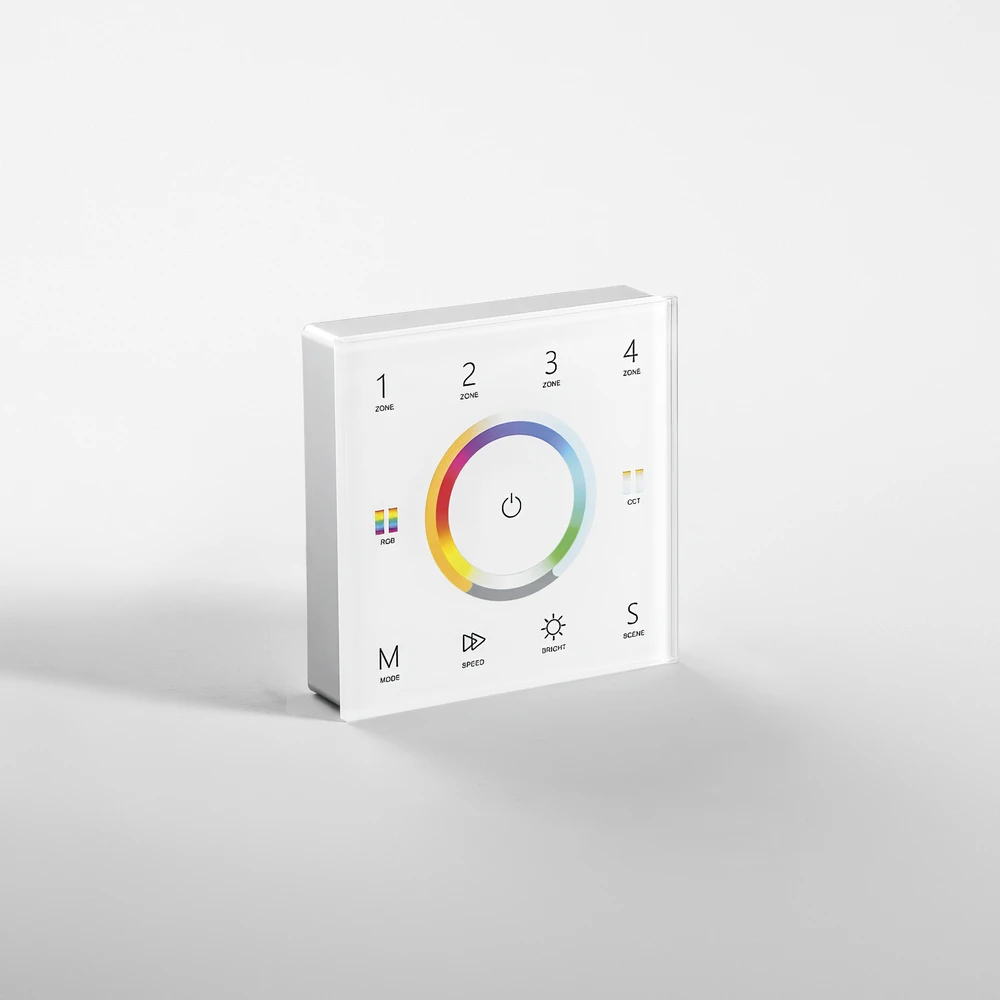 Sieninis pultas RGB/RGBW/RGB+CCT reguliavimui, 4 zonų, 5 kanalų