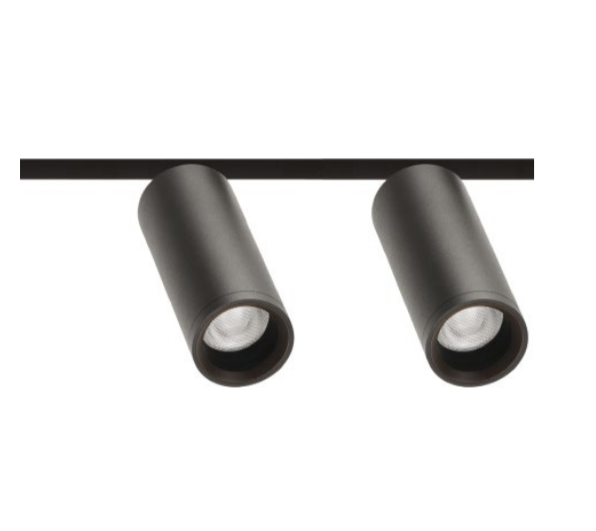 Sieninis šviestuvas 11W dvigubas šviestuvas į magnetines sistemas FIT 35 48V, 3000K, DALI, juodas