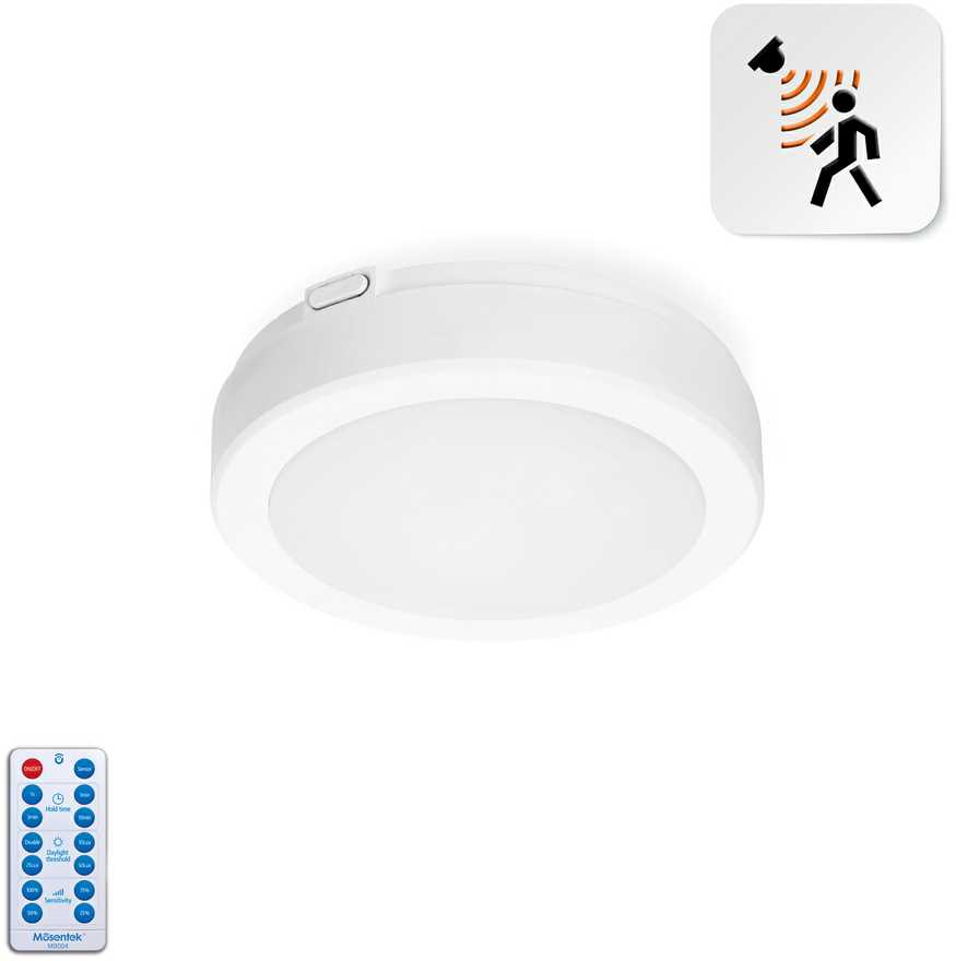 12W LED paviršinis šviestuvas NAIROS PREMIUM G2, baltas, 3000K/4000K/6500K, su judesio davikliu