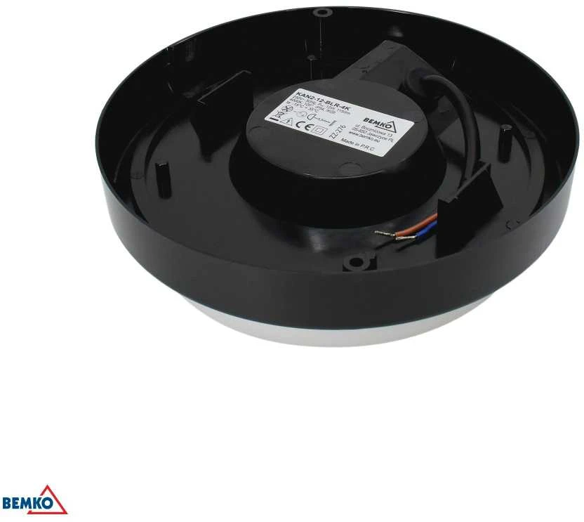 Bemko 12W LED plafonas KANLO, juodas, 4000K, IP54, 120°