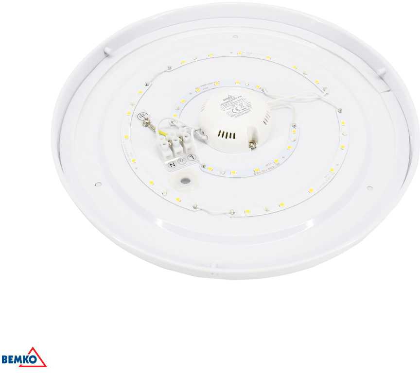 Bemko 12W LED plafonas PLATO, baltas, 3000K, IP44