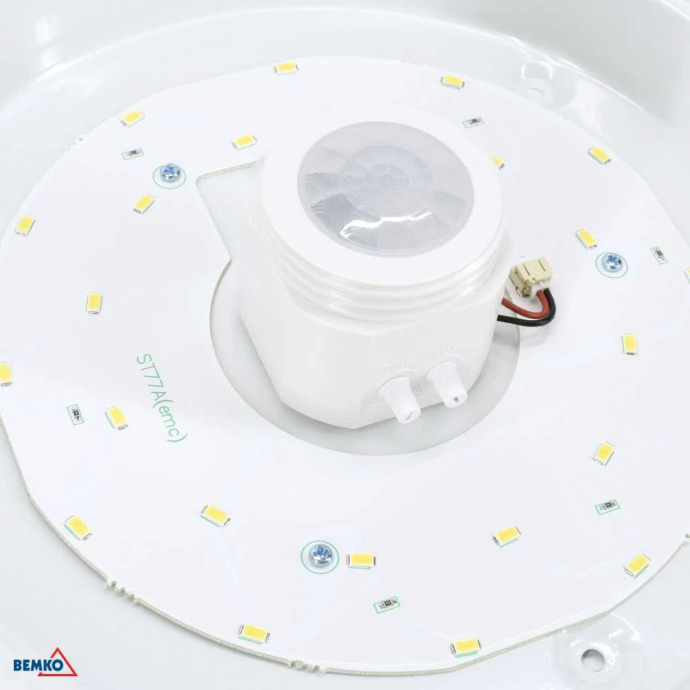 Sieninis šviestuvas Bemko 12W LED plafonas su judesio davikliu DORIA, baltas, 4000K