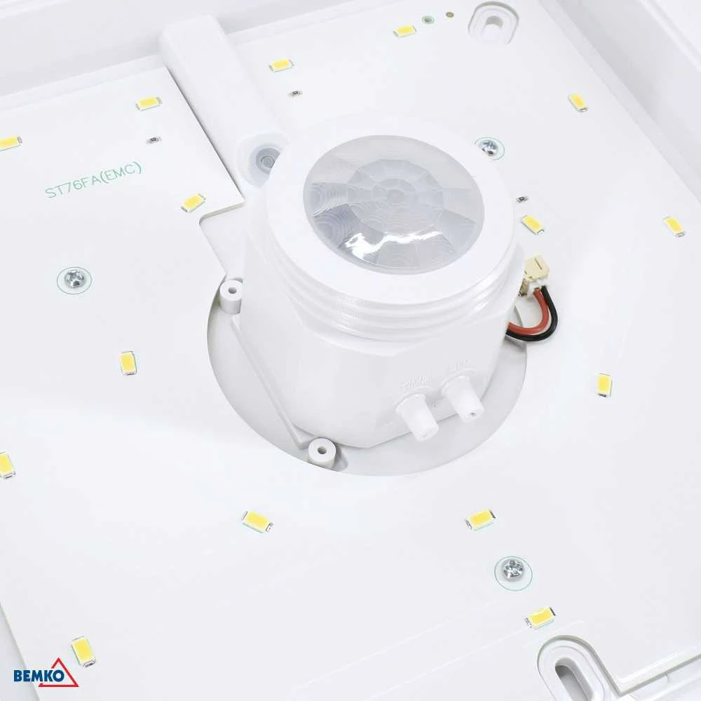 Sieninis šviestuvas Bemko 12W LED plafonas su judesio davikliu DORIA, baltas, 4000K
