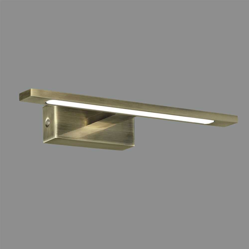Sieninis šviestuvas 12W LED sieninis veidrodžio šviestuvas MENORCA, sendinto žalvario sp., 3000/4000K, dimeriuojamas, IP44, A3730271UDT
