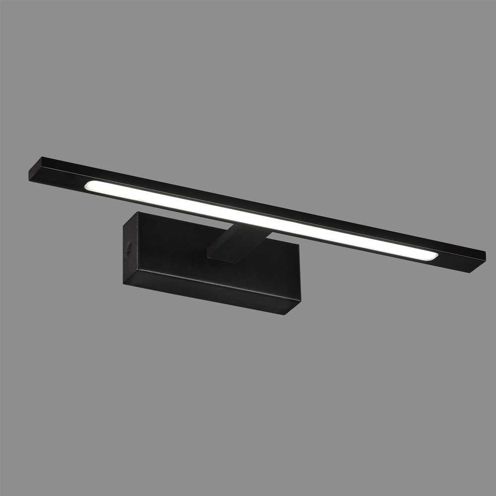 Sieninis šviestuvas 12W LED sieninis veidrodžio šviestuvas MENORCA, juodas, 3000/4000K, dimeriuojamas, IP44, A3730271NDP