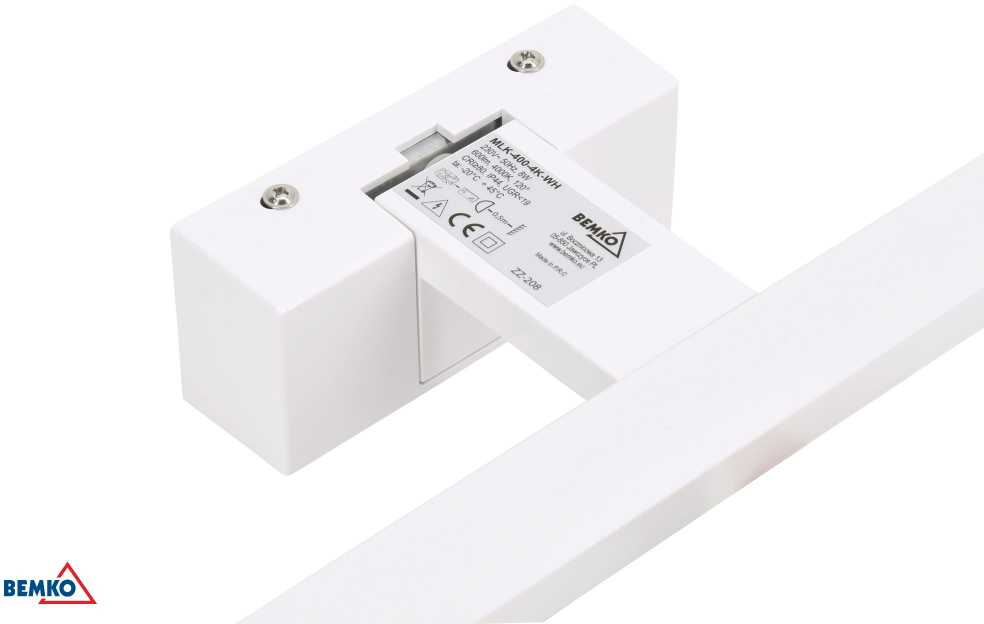 Bemko 12W LED veidrodžio šviestuvas KEIRA, baltas, 4000K, IP44