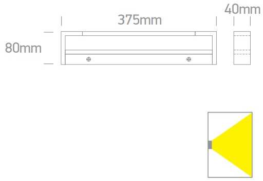 Sieninis šviestuvas 14W LED sieninis vonios šviestuvas, baltas, 3000K, IP44, 38114R/W/W