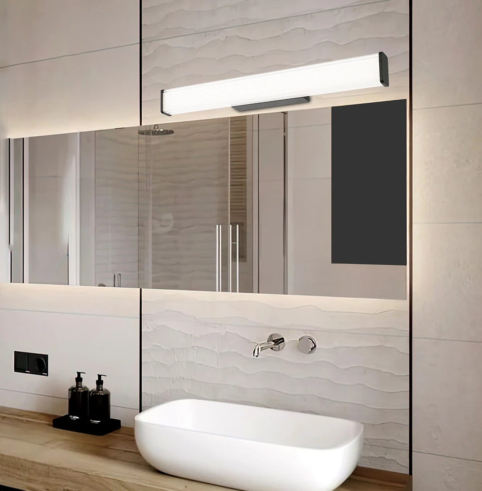 Sieninis šviestuvas 15W LED sieninis veidrodžio šviestuvas ROMINA, juodas, 2700/3300/4000K, IP44, 4334100