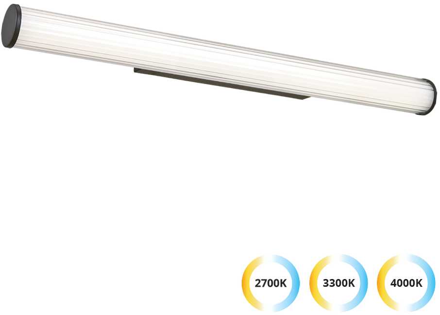 Sieninis šviestuvas 15W LED sieninis veidrodžio šviestuvas ROMINA, juodas, 2700/3300/4000K, IP44, 4334000