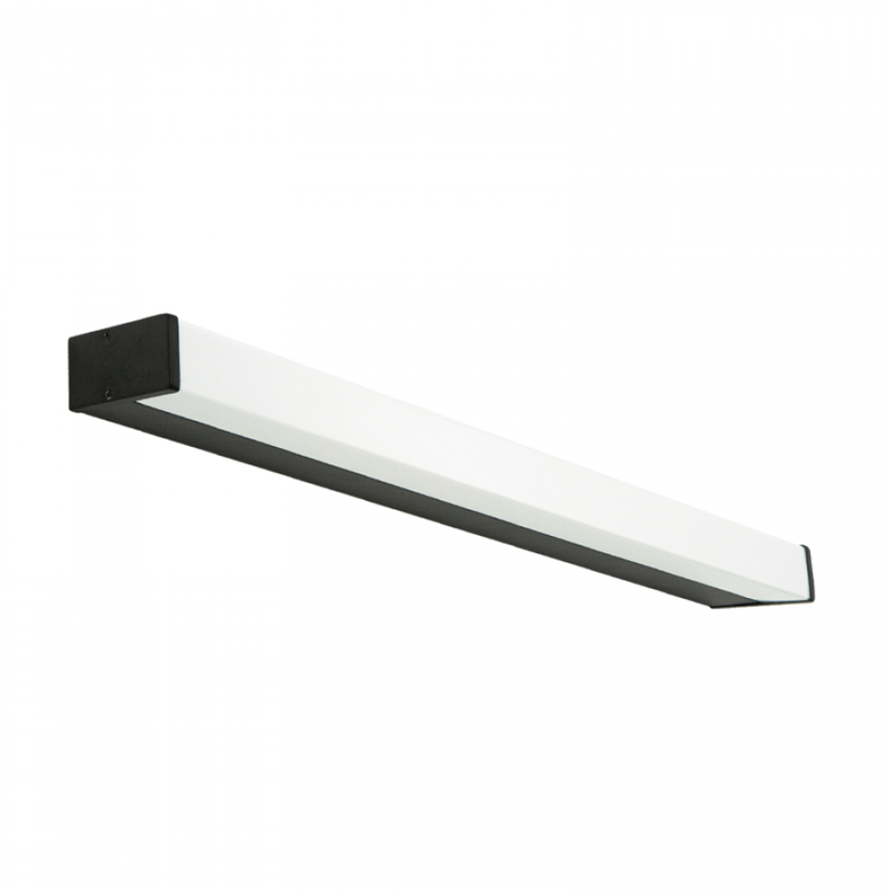 Sieninis šviestuvas 16W LED veidrodžio šviestuvas, matinės juodos sp., 3000K, IP44, 180041-B