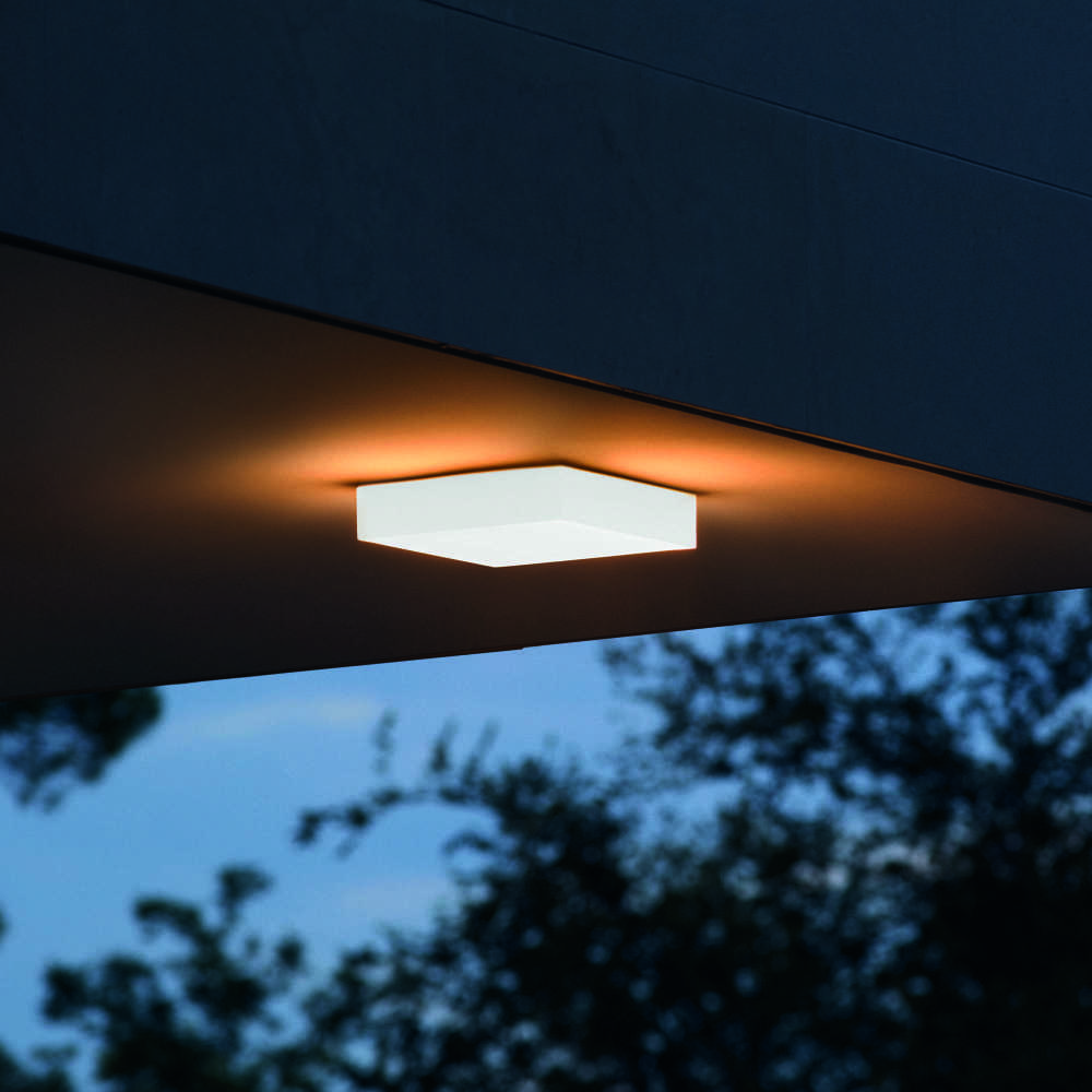 18W LED kvadratinis lauko plafonas SNOW, baltas, 3000K, IP65, 326238
