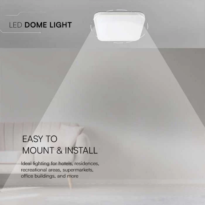 Sieninis šviestuvas 18W LED paviršinis šviestuvas, kvadratinis, baltas, 4000K, IP44
