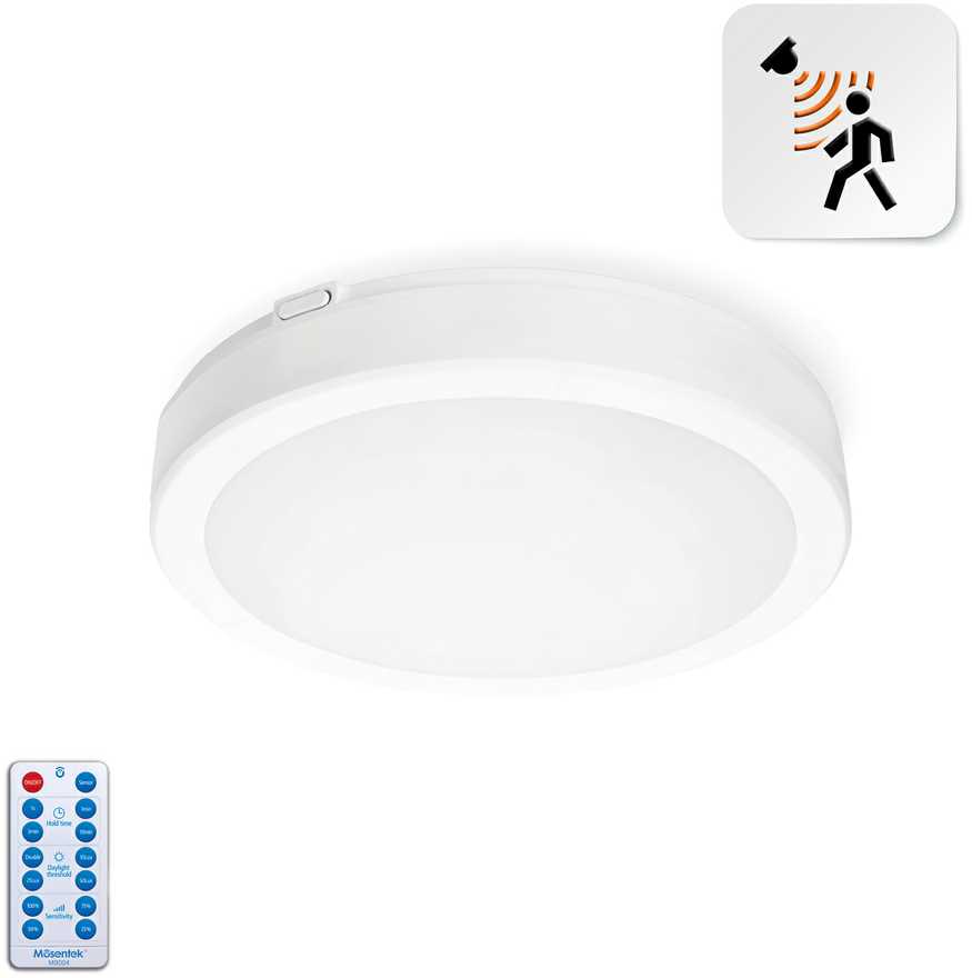 18W LED paviršinis šviestuvas NAIROS PREMIUM G2, baltas, 3000K/4000K/6500K, su judesio davikliu
