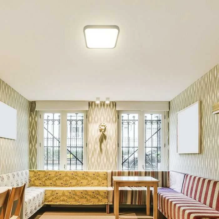 Sieninis šviestuvas 18W LED paviršinis šviestuvas, kvadratinis, juodas, 4000K, IP44, SAMSUNG LED chip, su judesio davikliu