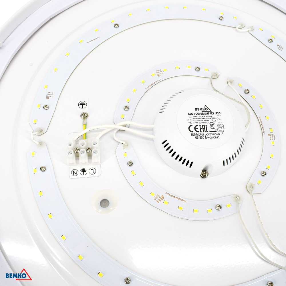 18W LED plafonas TOKAR, baltas, 3000K, IP44