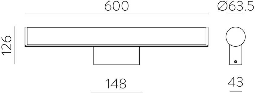 Sieninis šviestuvas 19W LED sieninis veidrodžio šviestuvas URA, chromo/baltos sp., 3000/4000K, dimeriuojamas, IP44, A3298271CDT