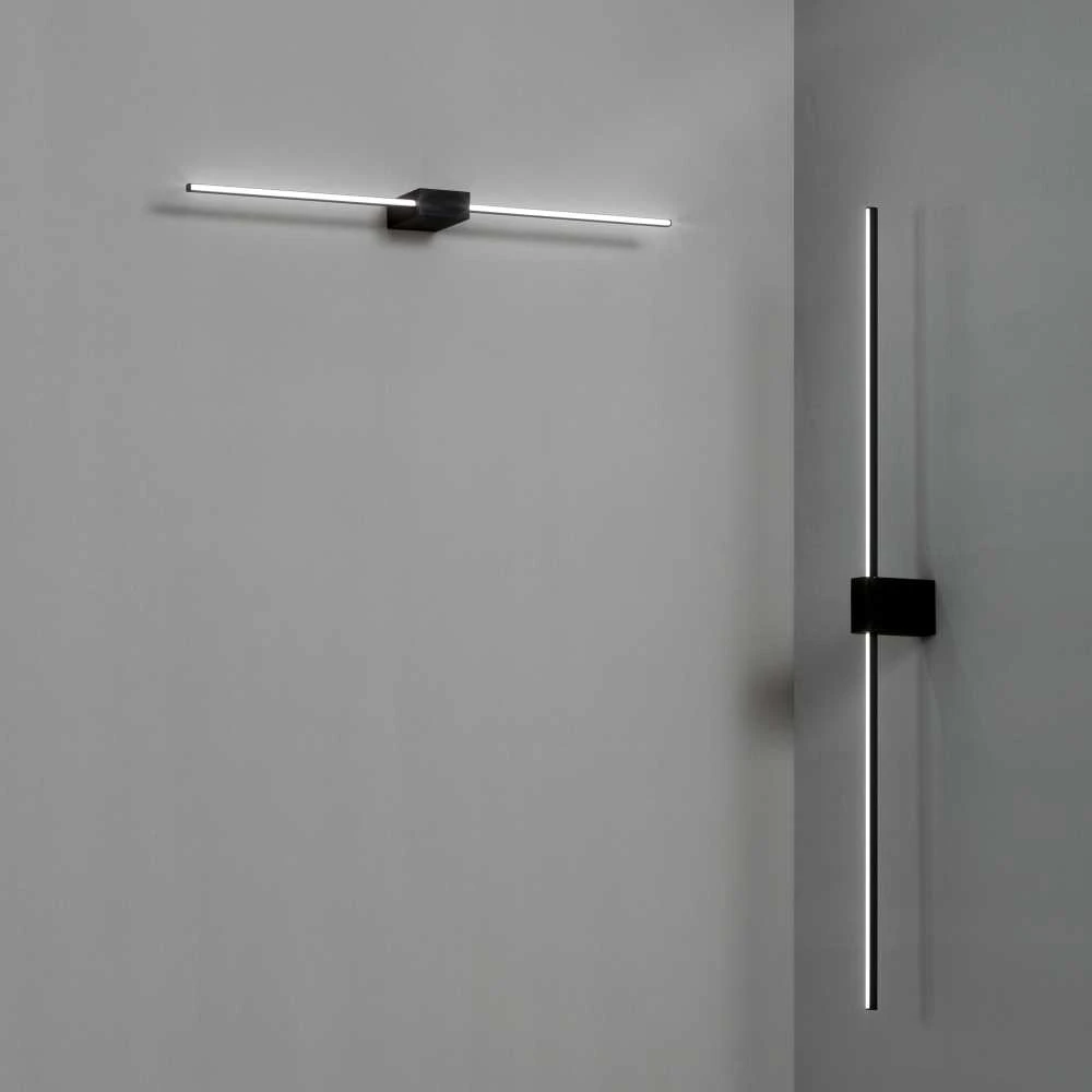 Sieninis šviestuvas Ideal Lux 20,5W LED veidrodžio šviestuvas THEO, juodas, 3000K, 311784