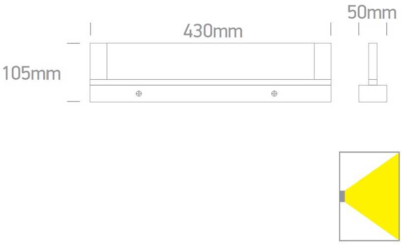 Sieninis šviestuvas 20W LED sieninis vonios šviestuvas, baltas, 3000K, IP44, 38120D/W/W